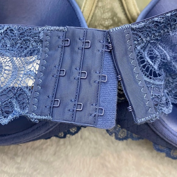 Lucky Brand tshirt Bra 2pk Size 40C Sage Green Navy Blue Floral Lace Back NWT - Picture 6 of 9